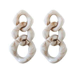 Cream lucite chain drop earrings